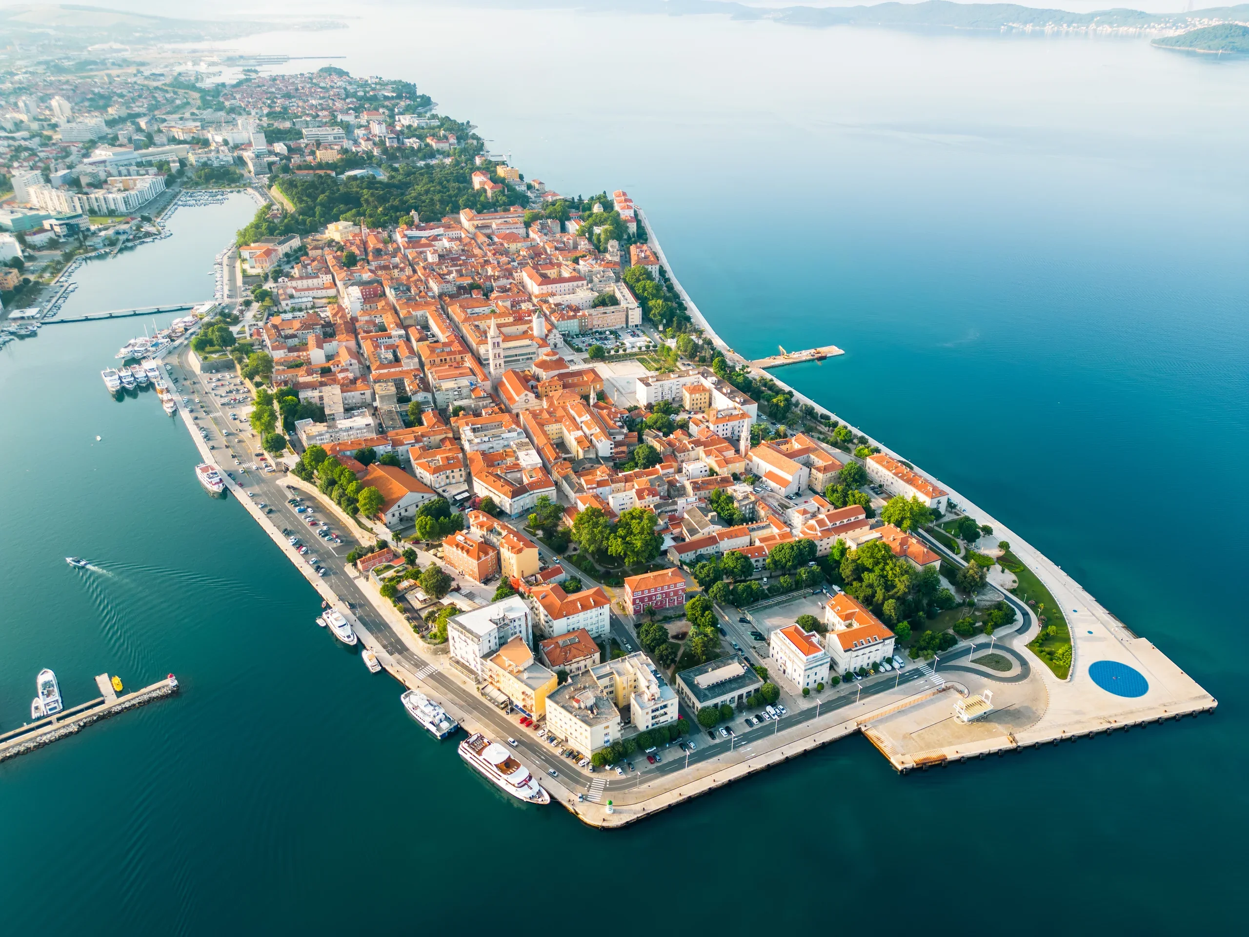 Aerial view of Zadar old town